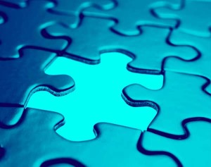 blue puzzle wirh missing piece