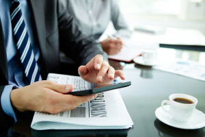 man using mobile device